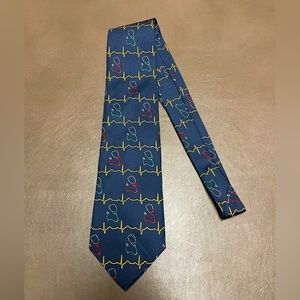 Hoescht Marion Roussel Avery Medical Fashion - Stethoscope and Heart Rhythm Tie
